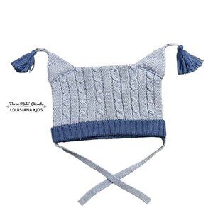 Kaloo Baby T43 (17in) Blue Knitted Tassel Hat